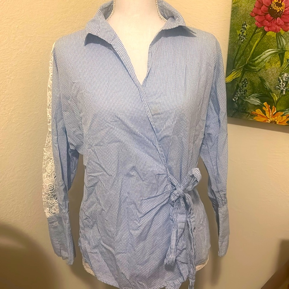 Cotton gingham blouse